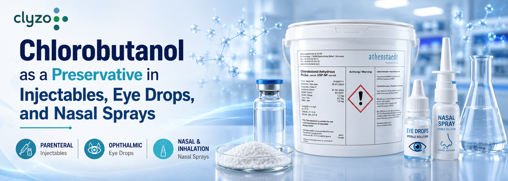 Chlorobutanol as a Preservative in Injectables, Eye Drops, and Nasal Sprays